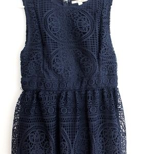 Navy Lace Formal Dress Cute Trendy
